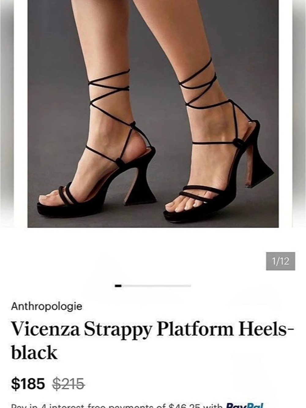 Anthropologie Vicenza Strappy Platform Heels in Black